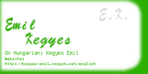 emil kegyes business card